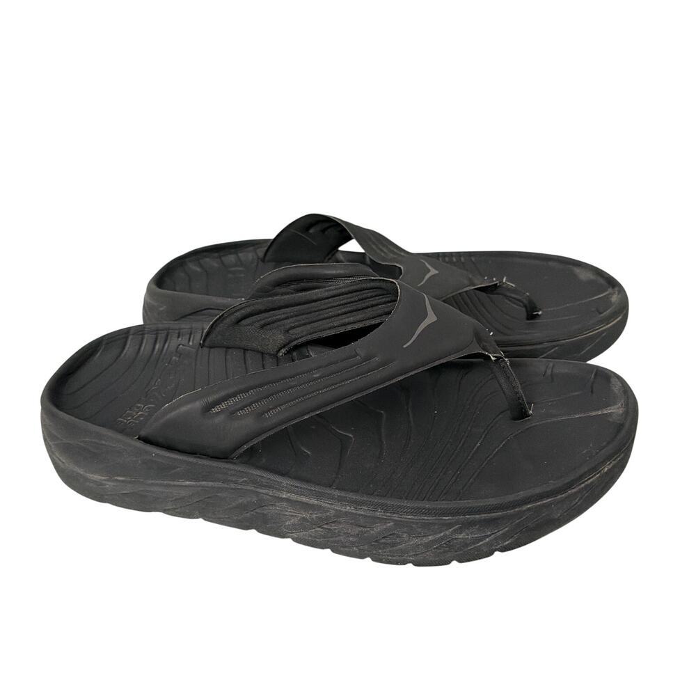Hoka One One Flip Flop Recovery Sandals Black Mens Size 11 Comfort